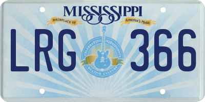 MS license plate LRG366