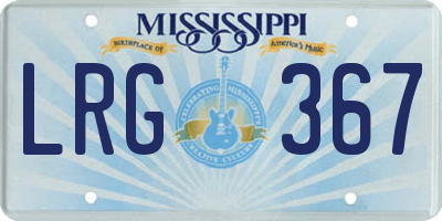 MS license plate LRG367