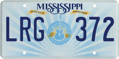 MS license plate LRG372