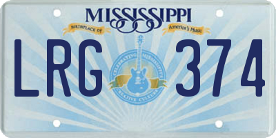MS license plate LRG374