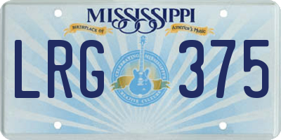 MS license plate LRG375