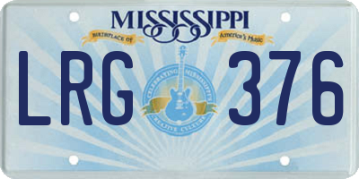 MS license plate LRG376