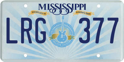 MS license plate LRG377