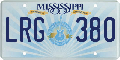 MS license plate LRG380