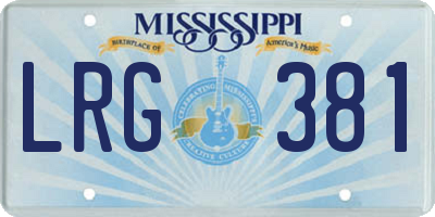 MS license plate LRG381
