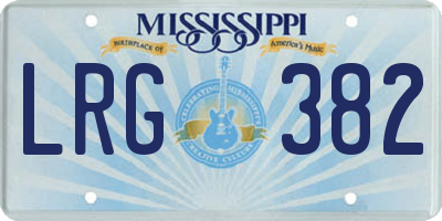 MS license plate LRG382