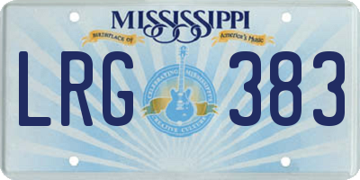 MS license plate LRG383