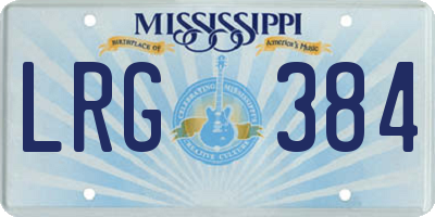 MS license plate LRG384