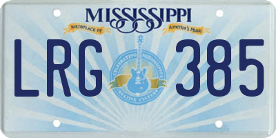 MS license plate LRG385