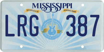MS license plate LRG387