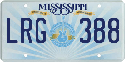 MS license plate LRG388
