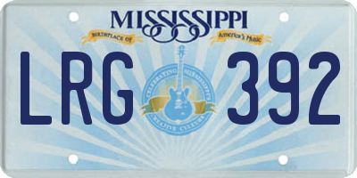 MS license plate LRG392