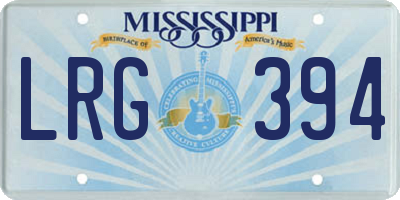 MS license plate LRG394