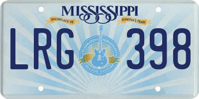 MS license plate LRG398
