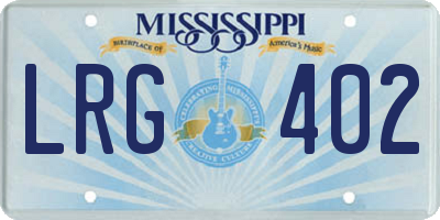 MS license plate LRG402