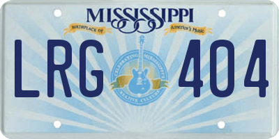 MS license plate LRG404