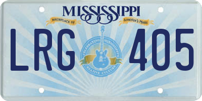 MS license plate LRG405