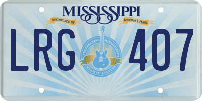 MS license plate LRG407