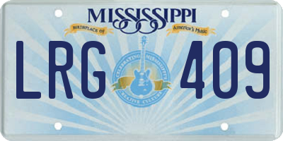 MS license plate LRG409
