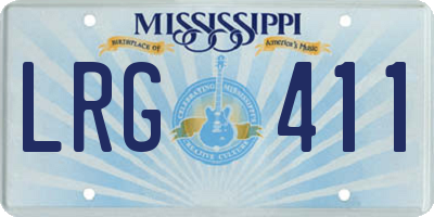 MS license plate LRG411