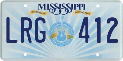 MS license plate LRG412