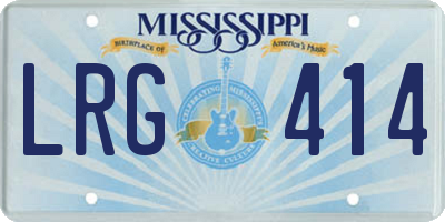 MS license plate LRG414