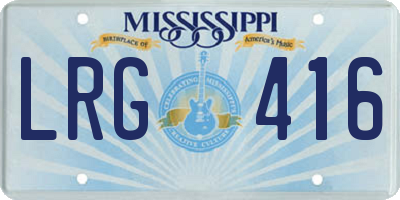 MS license plate LRG416