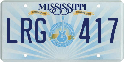 MS license plate LRG417