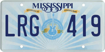 MS license plate LRG419
