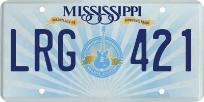 MS license plate LRG421