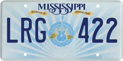 MS license plate LRG422