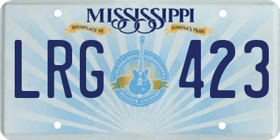 MS license plate LRG423