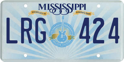 MS license plate LRG424