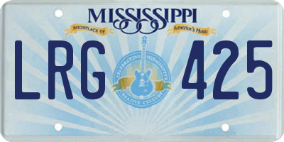 MS license plate LRG425