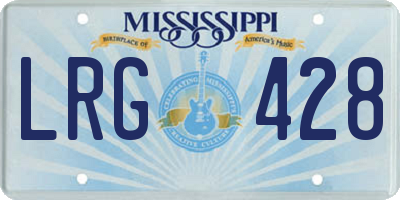 MS license plate LRG428