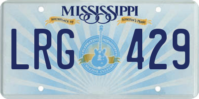 MS license plate LRG429