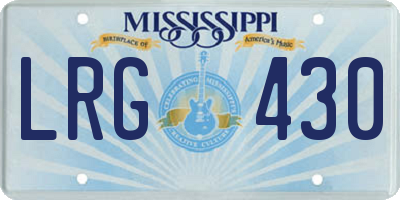 MS license plate LRG430