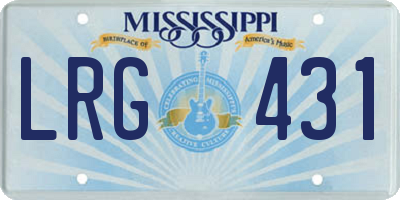 MS license plate LRG431
