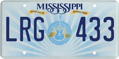 MS license plate LRG433