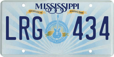MS license plate LRG434