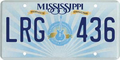 MS license plate LRG436