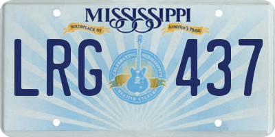 MS license plate LRG437
