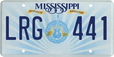 MS license plate LRG441
