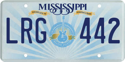 MS license plate LRG442