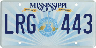 MS license plate LRG443