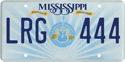 MS license plate LRG444
