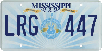 MS license plate LRG447