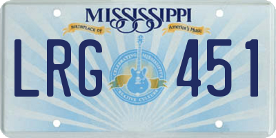 MS license plate LRG451