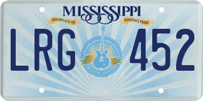 MS license plate LRG452