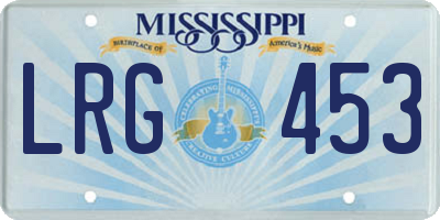 MS license plate LRG453